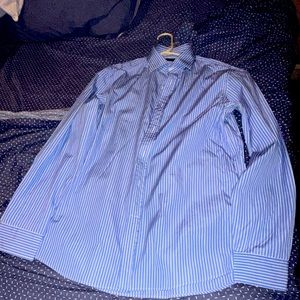 Ralph Lauren Black Label Dress Shirt Large 16.5 Blue/White